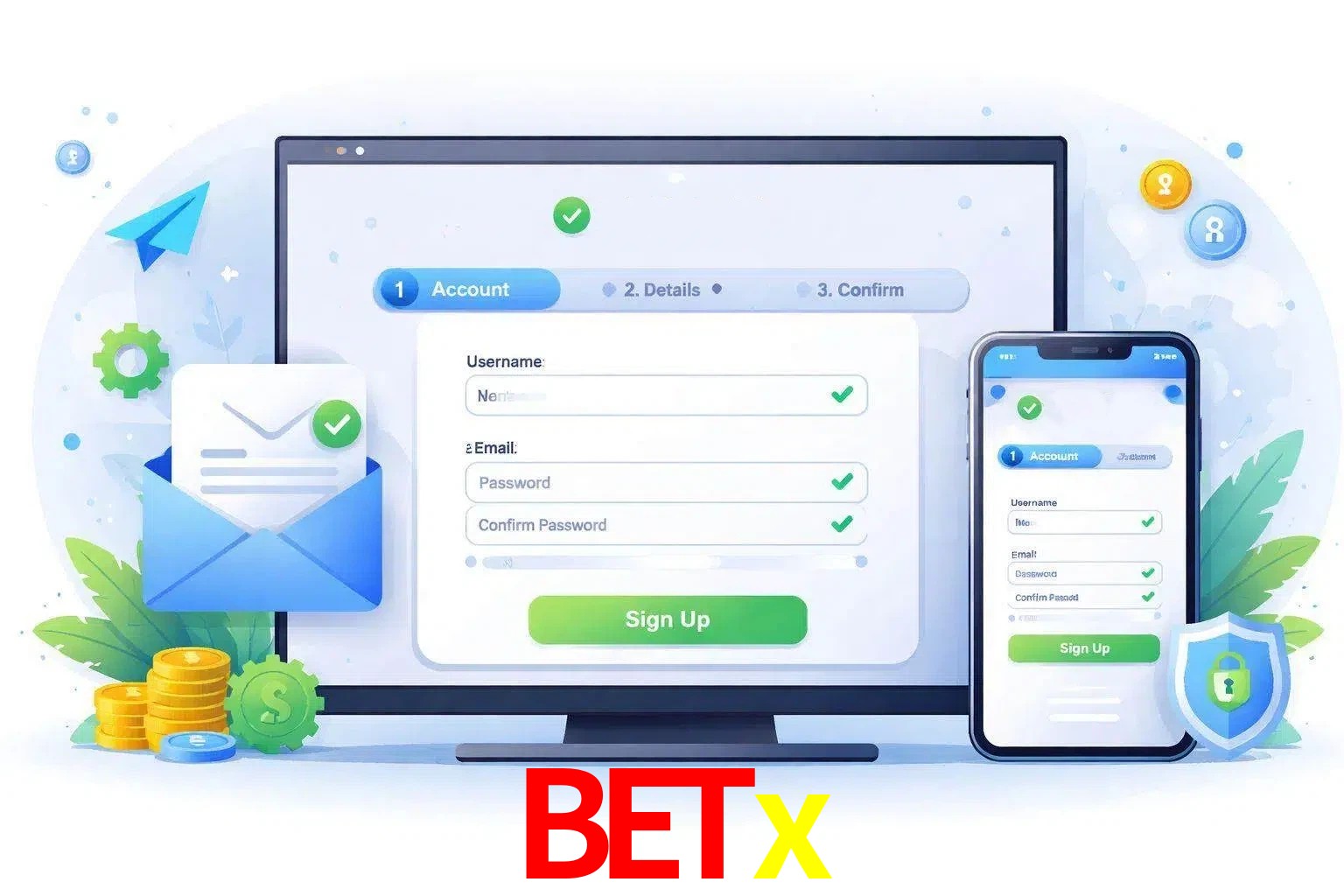 Registro de nuevo usuario y configuración de cuenta Betx